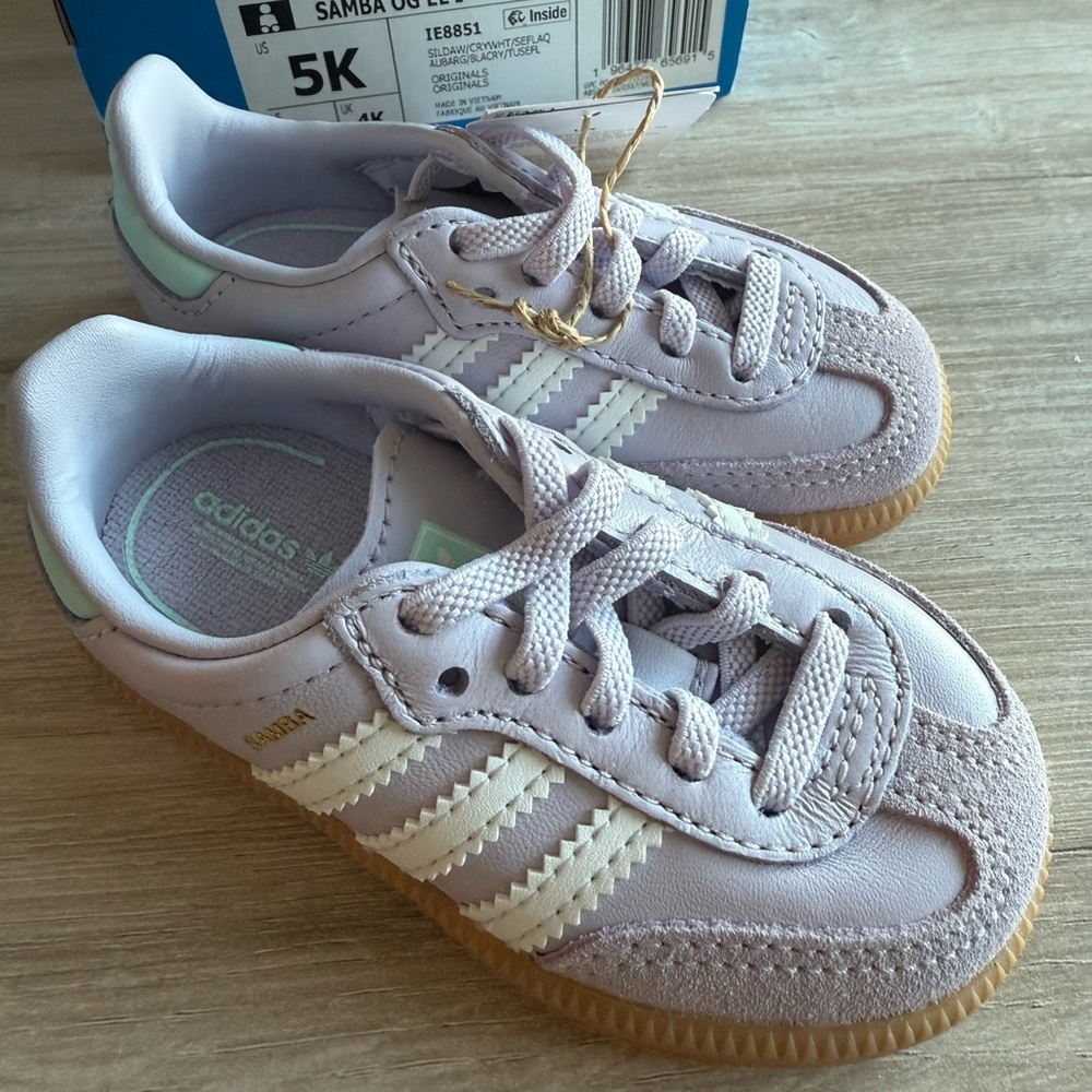 Adidas Samba OG EL I (Lavendar)Toddler Size 5K
Brand New